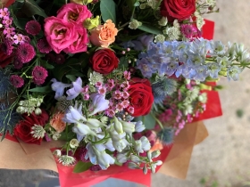 Valentines 'Florist Choice' Aqua Hand Tied